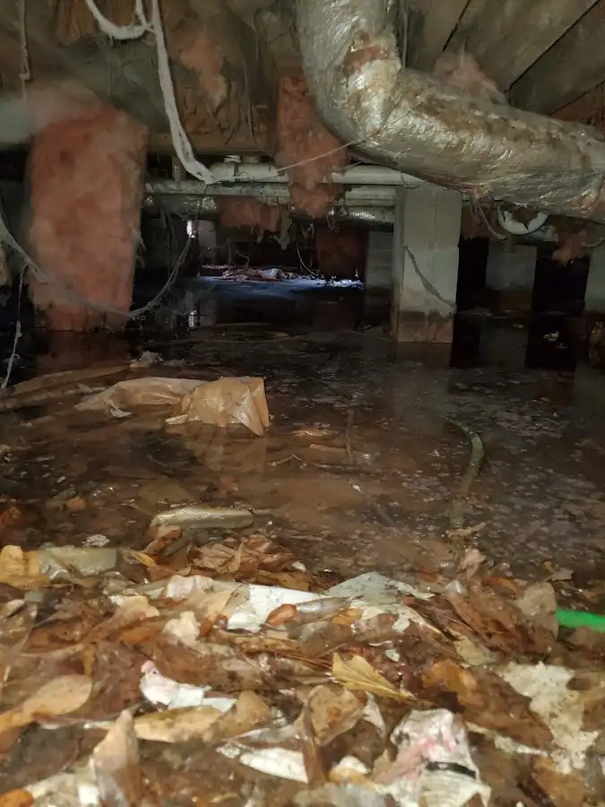 Crawl space flood assessment for Commercial Water Damage Restoration in Chicopee